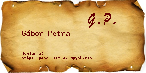 Gábor Petra névjegykártya